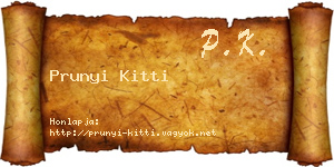 Prunyi Kitti névjegykártya